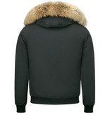 Warren Webber Kurze Winterjacke Herren mit Fellkragen- Chilliwack Bomber - Schwarz Warren Webber Kurze Winterjacke Herren mit Fellkragen- Chilliwack Bomber - Schwarz