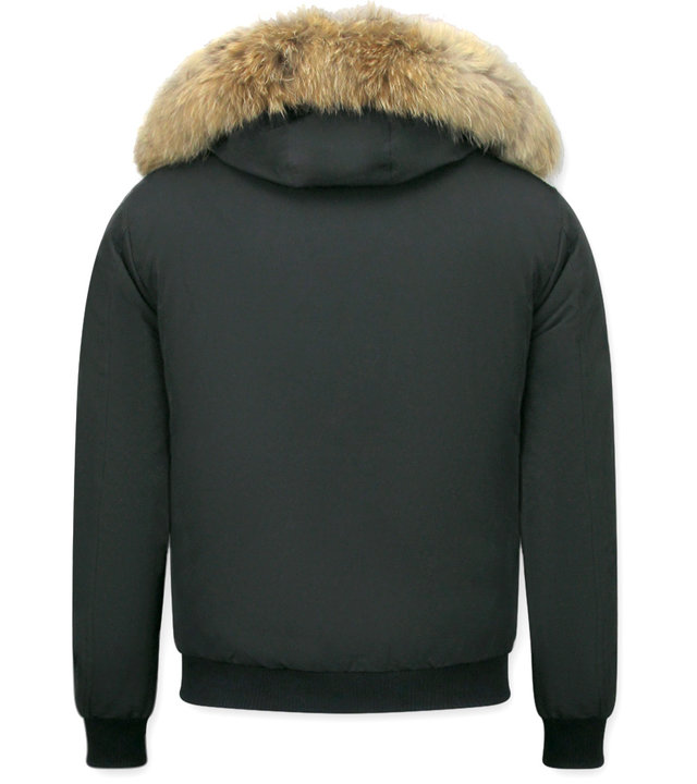 Warren Webber Kurze Winterjacke Herren mit Fellkragen- Chilliwack Bomber - Schwarz