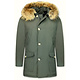 Winterjacke Herren - Parka Lang  mit Fellkragen - Grün