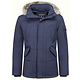 Parka Winterjacke Herren Lange mit Fellkragen - Parka Karo - Blau