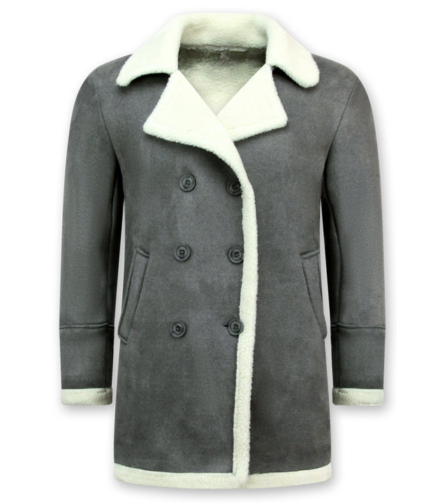 Frilivin Lammy Coat - Shearling Jacke Herren Lammfell - Grau