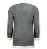 Frilivin Lammy Coat - Shearling Jacke Herren Lammfell - Grau