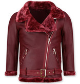 Z-design Shearling Jacket Damen - Lammy Coat - Bordeaux