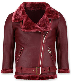Z-design Shearling Jacket Damen - Lammy Coat - Bordeaux