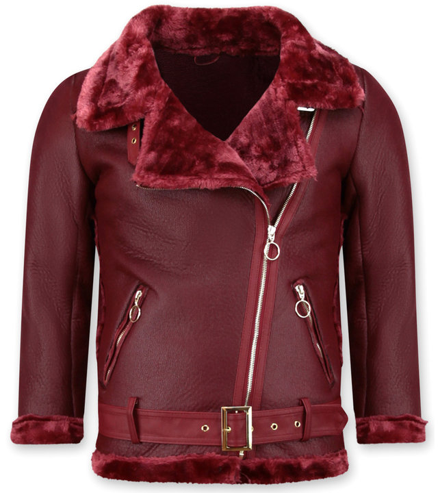 Z-design Shearling Jacket Damen - Lammy Coat - Bordeaux