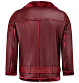 Z-design Shearling Jacket Damen - Lammy Coat - Bordeaux