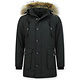 Herren Jacke mit Fellkragen - Outdoor Parka - Schwarz
