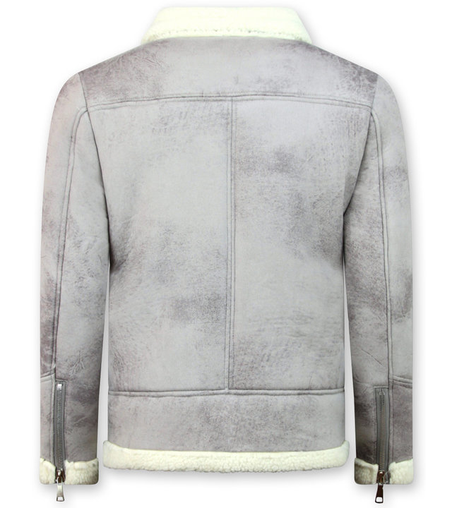 Frilivin Herren Jacke Mit Kunstfell - Lammy Coat - Grau