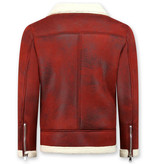 Frilivin Shearling Jacke Herren Lammfell - Lammy Coat - Rot