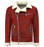 Frilivin Shearling Jacke Herren Lammfell - Lammy Coat - Rot