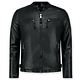 Motorradjacke Kunstleder Herren - Bikerjacke - Schwarz