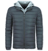 Enos Kurtze Winterjacke Männer -  Blauer Wintermantel - Blau