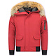 Kurze Winterjacke Herren - Pelzkragen - Echtfell Jacke - Canada - Rot