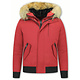 Kurze Winterjacke Herren - Echtfell Jacke - Rot