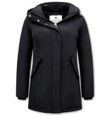 Matogla Damen Wintermantel Parka - Slim Fit - Schwarz