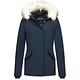 Damen Winterjacke mit Kapuze Pelz - 5897B - Blau