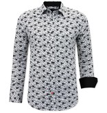 Tony Backer Katzendruck Männer Hemden - 3093 - Weiß Tony Backer Katzendruck Männer Hemden - 3093 - Weiß