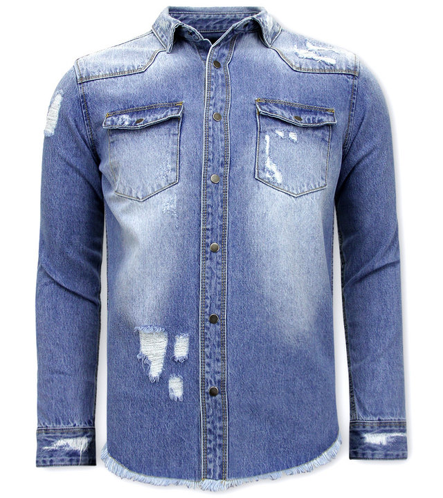 Enos Herren Jeanshemd - 9021 - Blau