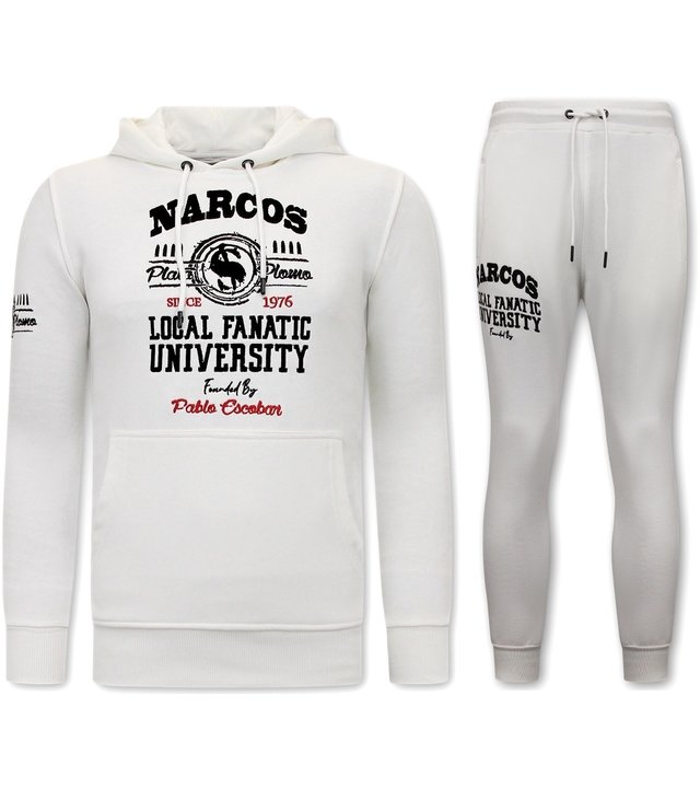 Local Fanatic Narcos University Jogginganzug Herren -11-6464W - Weiß