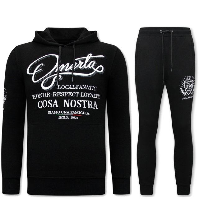 Local Fanatic Jogginganzug Herren Omerta Cosa Nostra - 11-6517Z - Schwarz