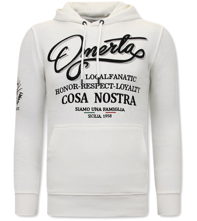 Local Fanatic Jogginganzug Herren Omerta Cosa Nostra - 11-6517W - Weiß