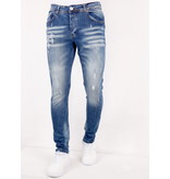 True Rise Destroyed Herren Jeans Slim Fit - SLM-33 - Blau