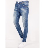 True Rise Destroyed Herren Jeans Slim Fit - SLM-33 - Blau