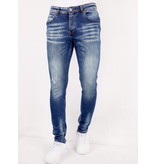 True Rise Herren Jeans slim fit Destroyed - SLM-34 - Blau