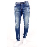 True Rise Herren Jeans slim fit Destroyed - SLM-34 - Blau