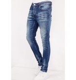 True Rise Herren Jeans slim fit Destroyed - SLM-34 - Blau