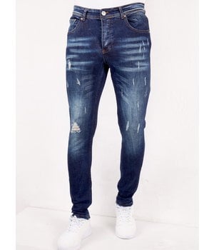 True Rise Destroyed Jeans Slim fit - SLM-36 - Blau