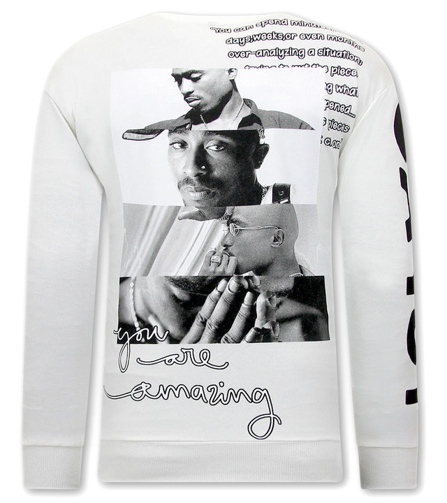 IKAO 2Pac Männer pullover - KS-87 - Weiß