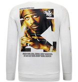 IKAO Tupac Shakur Sweatshirt Männer 2Pac - KS-91 - Weiß