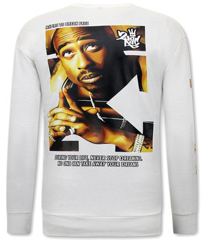 IKAO Tupac Shakur Sweatshirt Männer 2Pac - KS-91 - Weiß