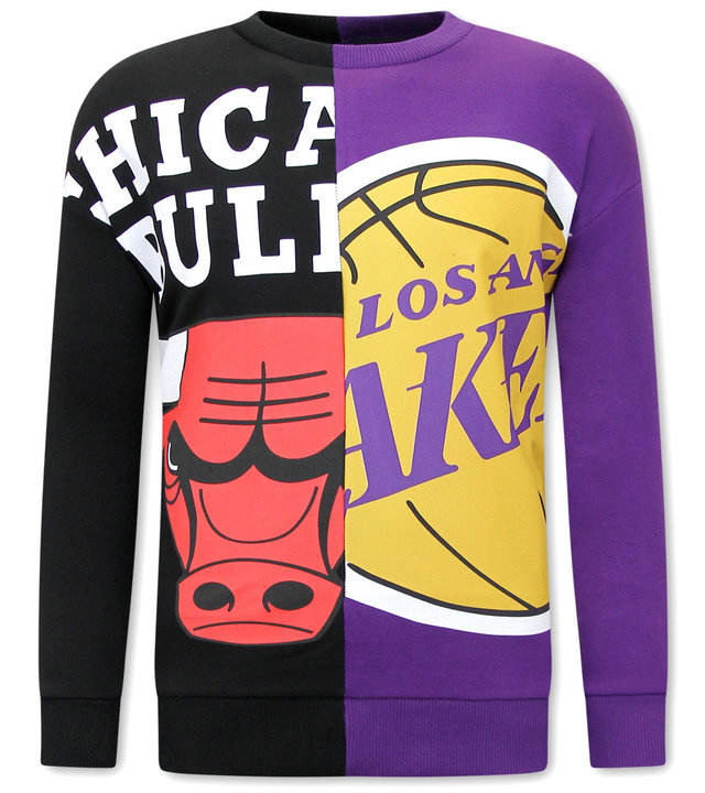 IKAO Chicago Bulls vs Lakers Sweatshirt - Schwarz / Violett