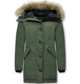 Matogla Daunenmantel Mit Echtfell - 7602 - Grun