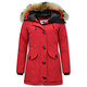 Wintermantel Mit Echtfell Damen - 8201 - Rot