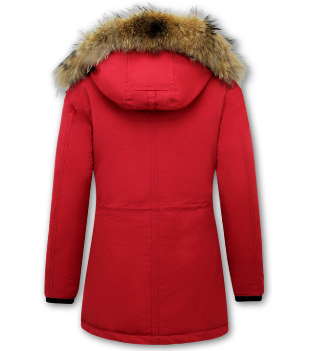 Matogla Wintermantel Mit Echtfell Damen - 8201 - Rot