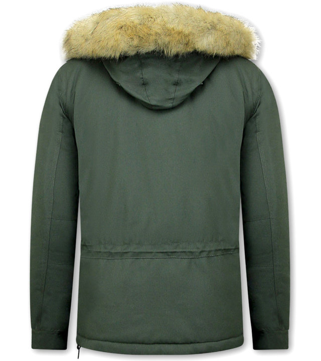 Beluomo Anorak Winterjacken Herren Mit Fellkapuze - 8591 - Grün