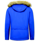 Beluomo Winterjacken Herren Mit Fellkapuze Anorak - 8591 - Blau