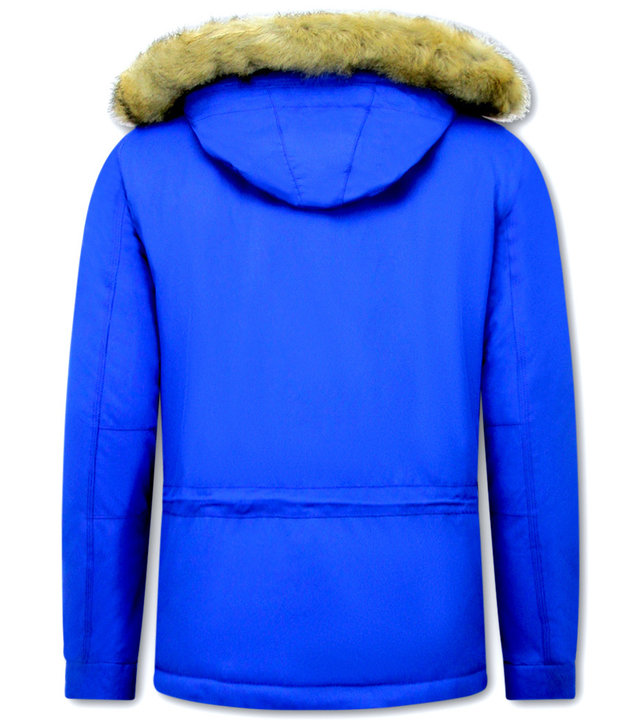 Beluomo Winterjacken Herren Mit Fellkapuze Anorak - 8591 - Blau