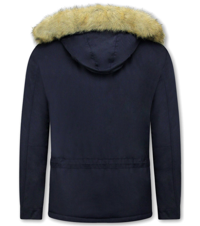 Beluomo Anorak Winterjacken Herren Mit Fellkapuze - 8591 - Blau