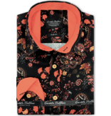 Gentile Bellini Bloemen Shirt Mannen Slim Fit - 3100 - Schwarz