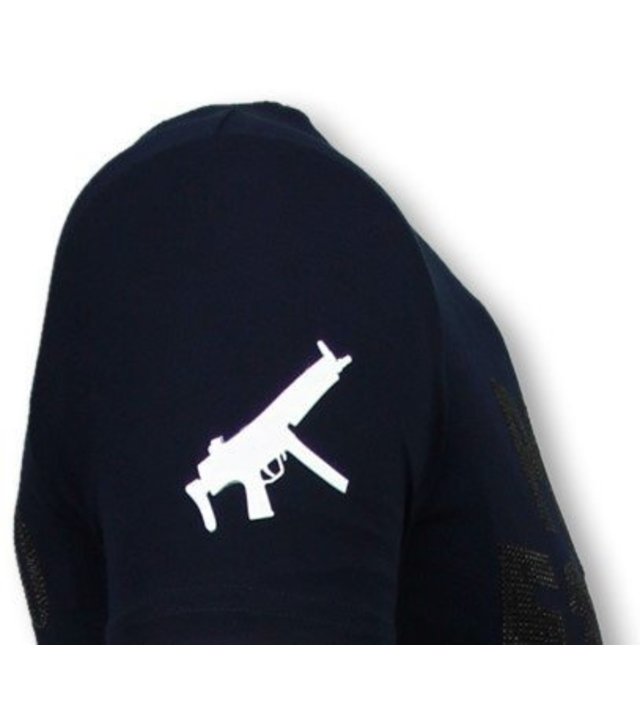 Local Fanatic Pablo Escobar Narcos - Strass T Shirt Herren - Navy / Schwarz