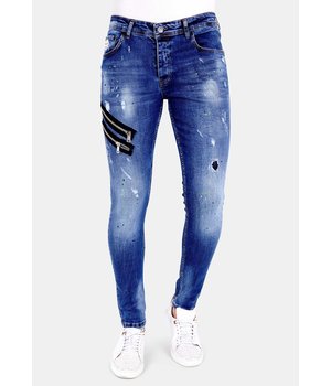 Local Fanatic Luxus Zerrissene Jeans für Männer - 1002 - Blau