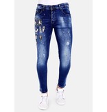 Local Fanatic Luxus Herren Jeans mit Patches - 1004 - Blau