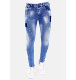 Local Fanatic Herren Jeans mit Farbspritzer  - 1008 - Blau