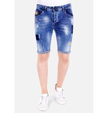 Local Fanatic Stretch Shorts Herren Mit Farbspritzer - 1014 - Blau