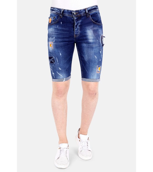 Local Fanatic Jeanshose Kurz Slim Fit Destroyed - 1016 - Blau