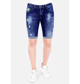 Local Fanatic Shorts Herren Kurz Mit Farbspritzer - 1017 - Blau Local Fanatic Shorts Herren Kurz Mit Farbspritzer - 1017 - Blau
